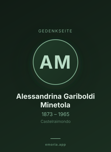 Gedenkportrait von Alessandrina Gariboldi Minetola