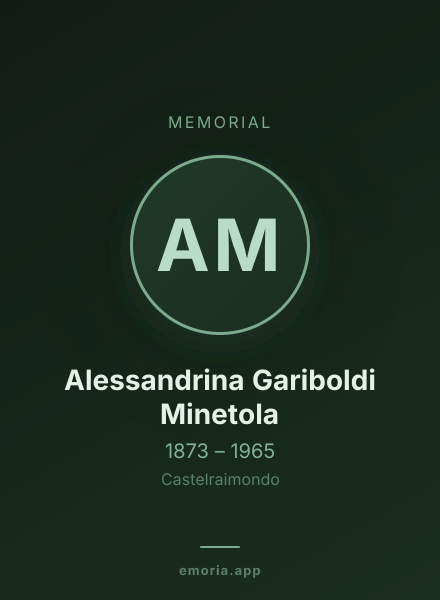 Memorial portrait of Alessandrina Gariboldi Minetola