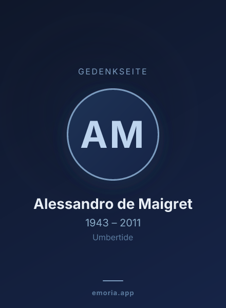 Gedenkportrait von Alessandro de Maigret