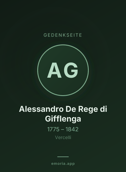 Gedenkportrait von Alessandro De Rege di Gifflenga