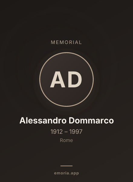 Memorial portrait of Alessandro Dommarco