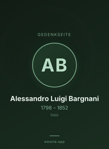 Gedenkportrait von Alessandro Luigi Bargnani
