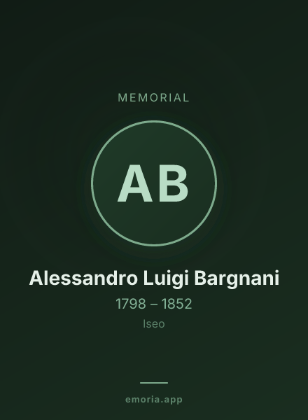 Memorial portrait of Alessandro Luigi Bargnani