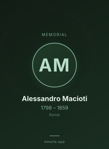 Memorial portrait of Alessandro Macioti