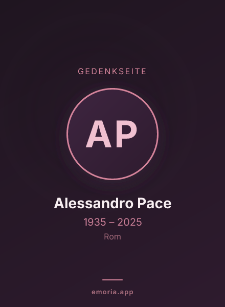 Gedenkportrait von Alessandro Pace