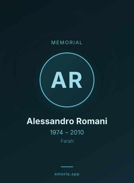 Memorial portrait of Alessandro Romani