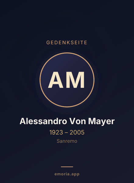 Gedenkportrait von Alessandro Von Mayer