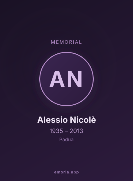 Memorial portrait of Alessio Nicolè