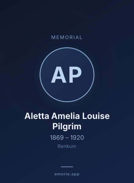 Memorial portrait of Aletta Amelia Louise Pilgrim