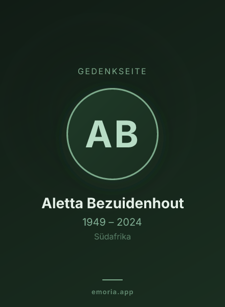 Gedenkportrait von Aletta Bezuidenhout