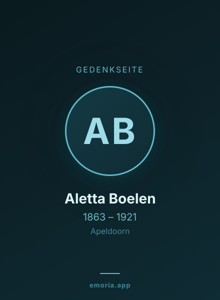 Gedenkportrait von Aletta Boelen