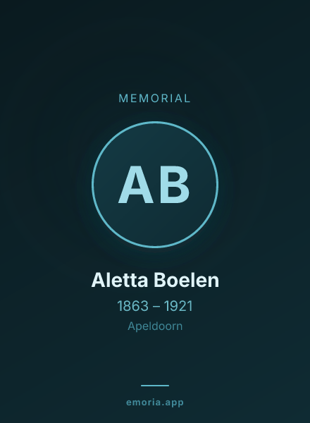 Memorial portrait of Aletta Boelen