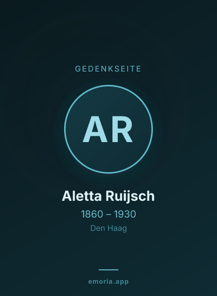 Gedenkportrait von Aletta Ruijsch