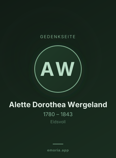 Gedenkportrait von Alette Dorothea Wergeland