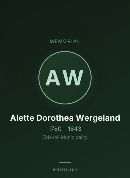 Memorial portrait of Alette Dorothea Wergeland