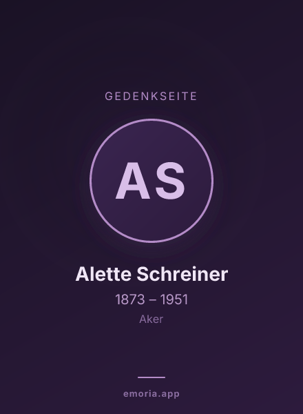 Gedenkportrait von Alette Schreiner