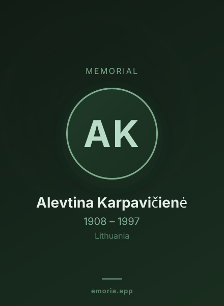 Memorial portrait of Alevtina Karpavičienė