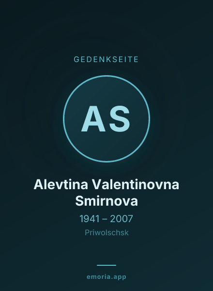 Gedenkportrait von Alevtina Valentinovna Smirnova