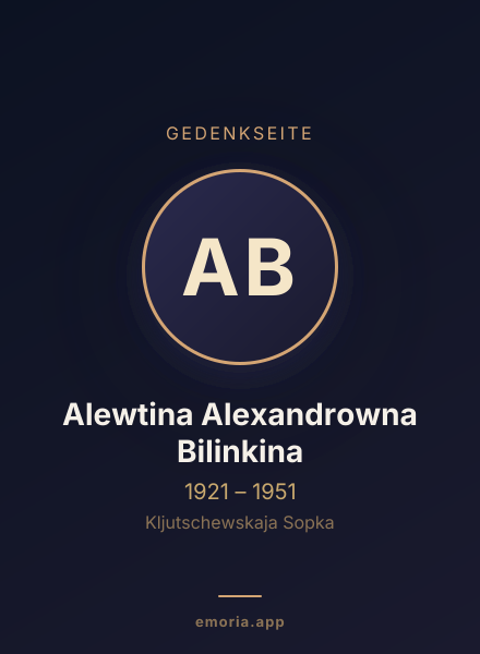 Gedenkportrait von Alewtina Alexandrowna Bilinkina