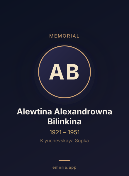Memorial portrait of Alewtina Alexandrowna Bilinkina