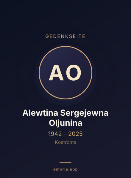 Gedenkportrait von Alewtina Sergejewna Oljunina