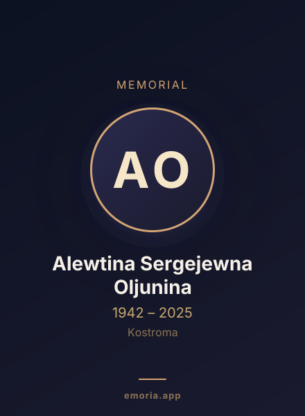 Memorial portrait of Alewtina Sergejewna Oljunina