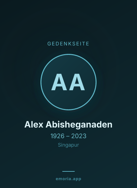 Gedenkportrait von Alex Abisheganaden