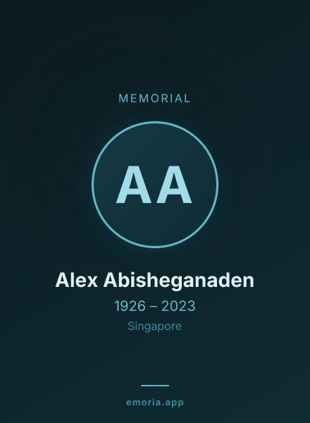 Memorial portrait of Alex Abisheganaden