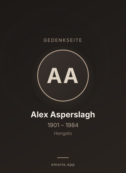 Gedenkportrait von Alex Asperslagh