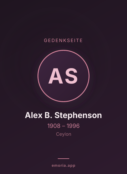 Gedenkportrait von Alex B. Stephenson