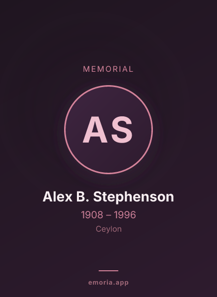Memorial portrait of Alex B. Stephenson