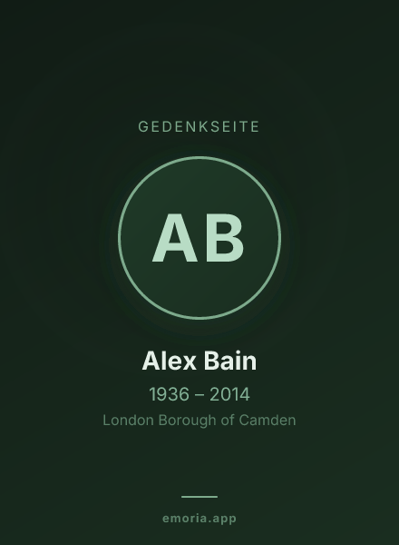Gedenkportrait von Alex Bain