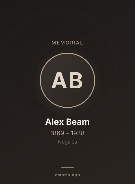 Memorial portrait of Alex Beam