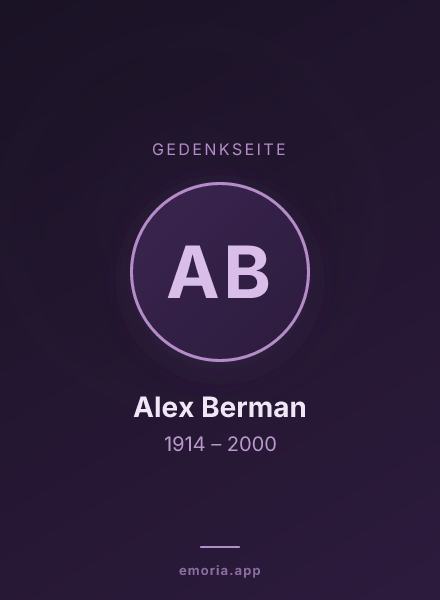 Gedenkportrait von Alex Berman
