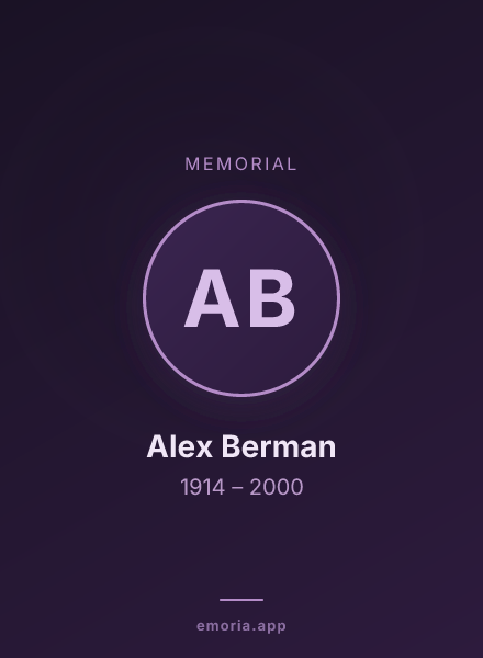 Memorial portrait of Alex Berman