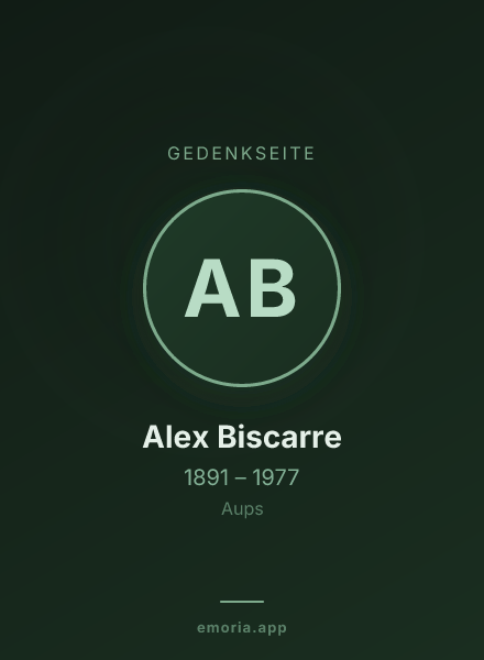 Gedenkportrait von Alex Biscarre