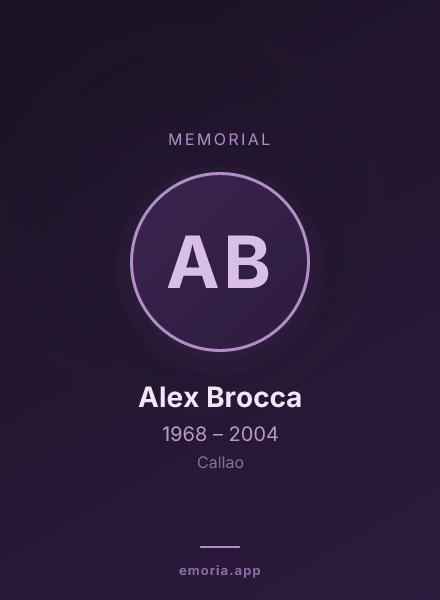 Memorial portrait of Alex Brocca