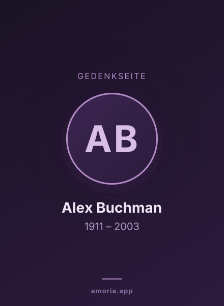 Gedenkportrait von Alex Buchman