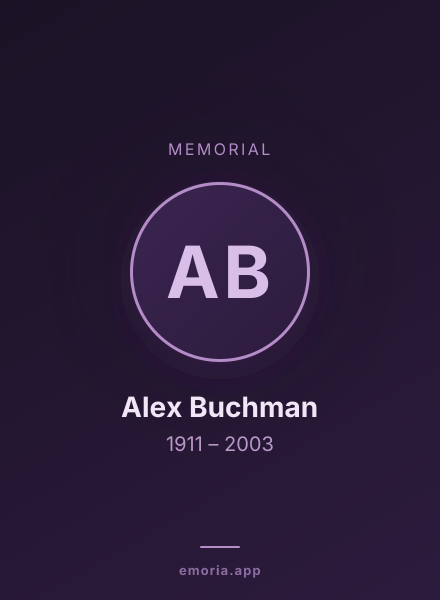 Memorial portrait of Alex Buchman