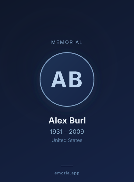 Memorial portrait of Alex Burl