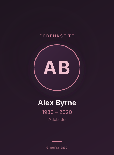 Gedenkportrait von Alex Byrne