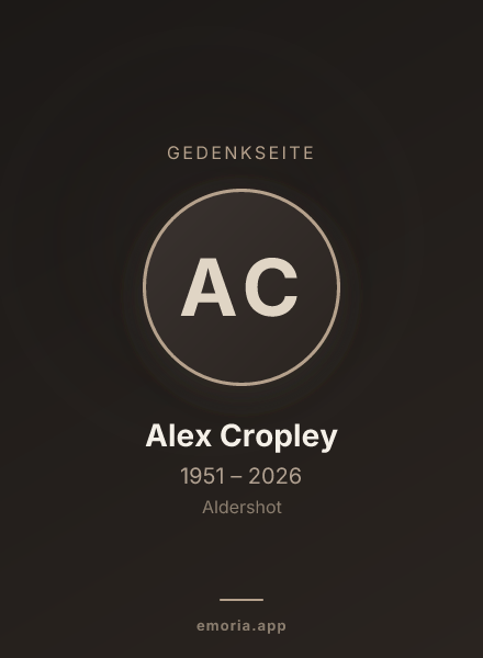 Gedenkportrait von Alex Cropley