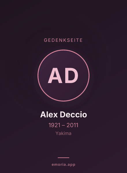Gedenkportrait von Alex Deccio