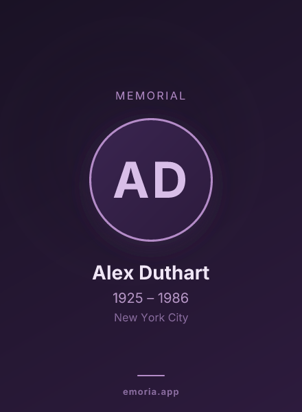 Memorial portrait of Alex Duthart