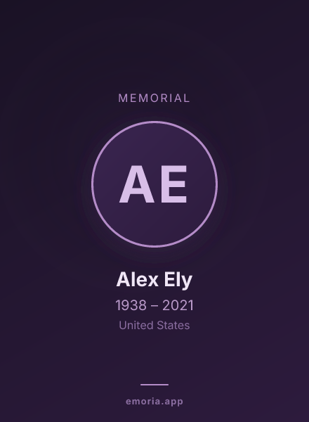 Memorial portrait of Alex Ely