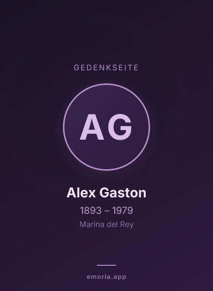 Gedenkportrait von Alex Gaston