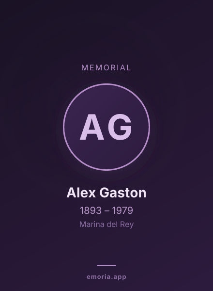 Memorial portrait of Alex Gaston