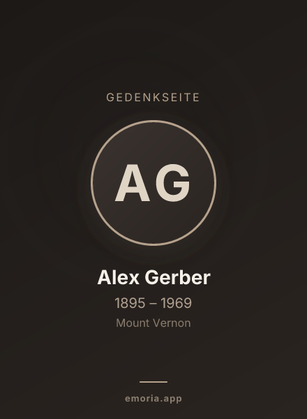Gedenkportrait von Alex Gerber