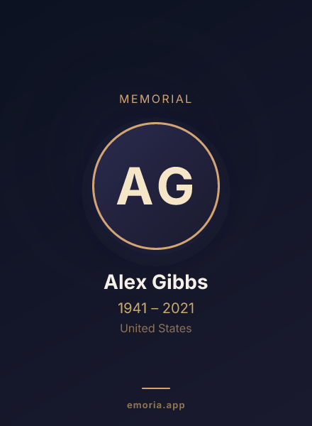 Memorial portrait of Alex Gibbs