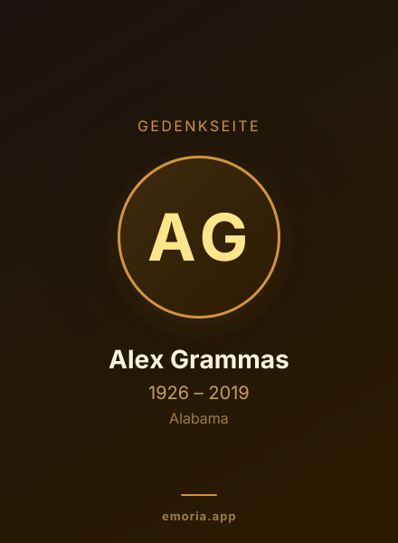 Gedenkportrait von Alex Grammas